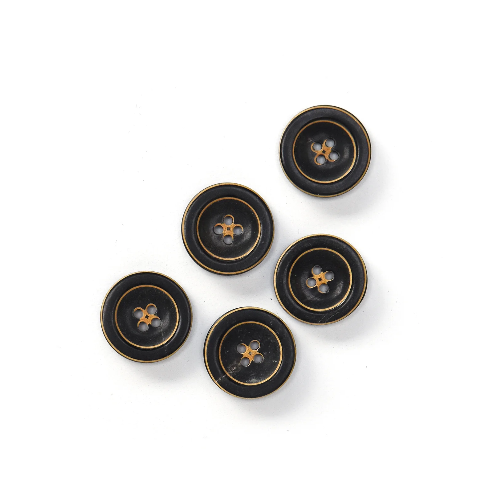 Rimmed Black Burnt Edge Buttons - 2 Sizes - Image 2